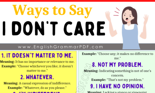 Learn 20 Ways to Say “I Don’t Care”