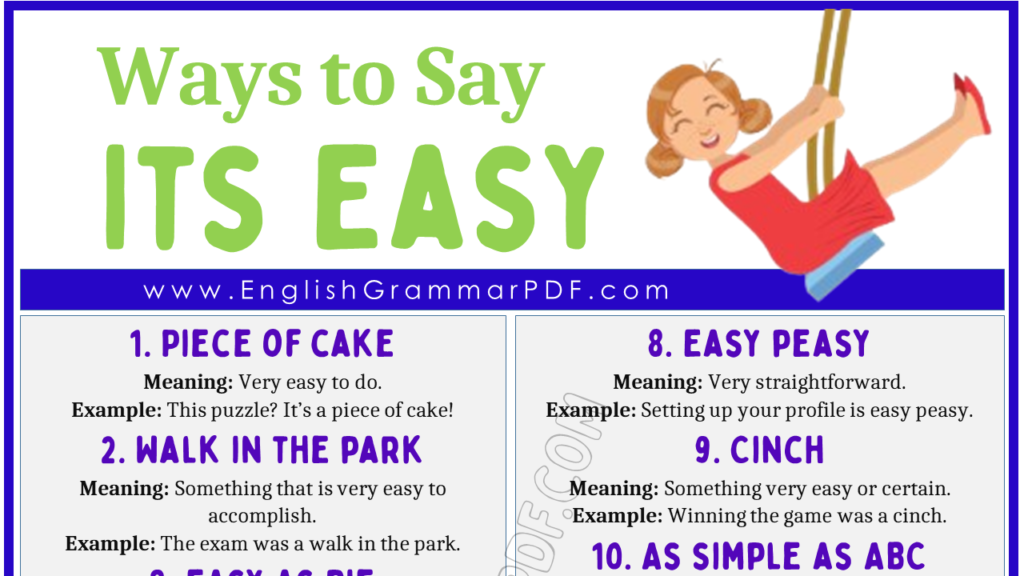 Ways to Say It's Easy 1