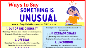 Ways to Say Something is Unusual 1