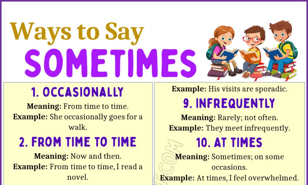 Ways to Say Sometimes 1