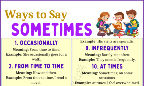 Learn 20 Ways to Say “Sometimes”