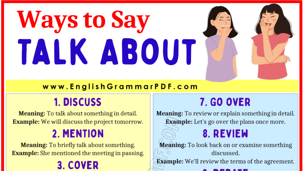 Ways to Say Talk About 1