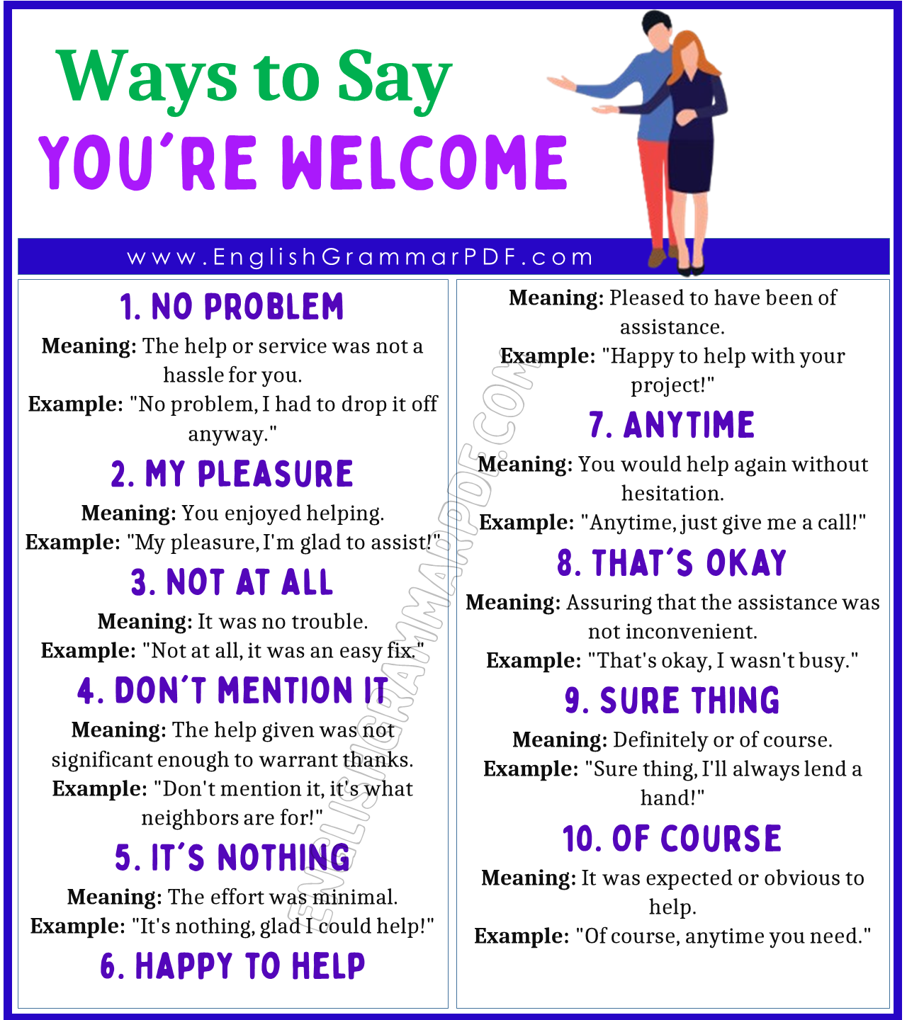 Ways to Say You're Welcome