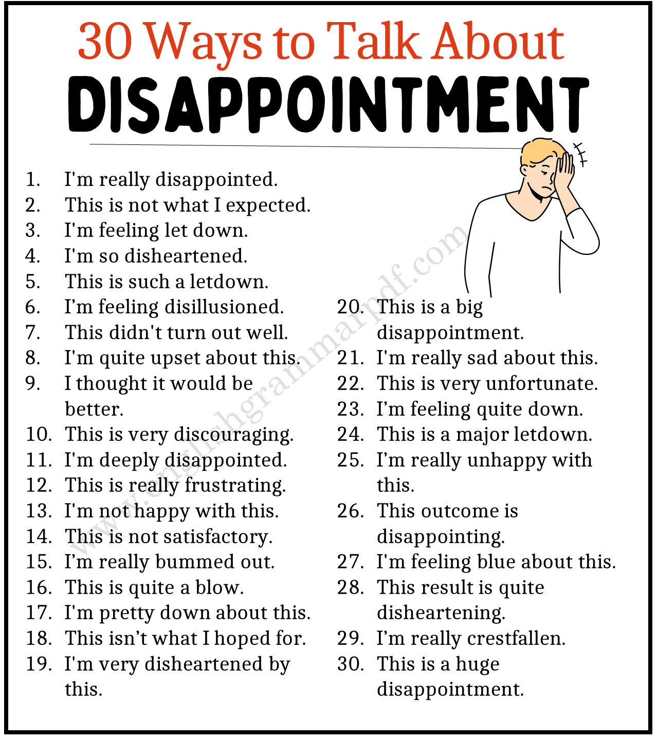 Ways to Talk about Disappointment