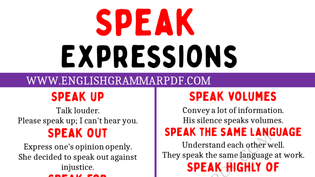 Ways to Use the Verb SPEAK Copy