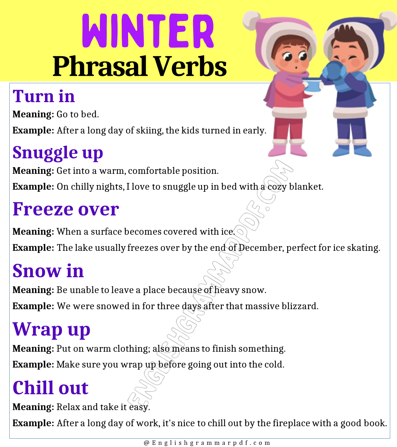 Winter Phrasal Verbs