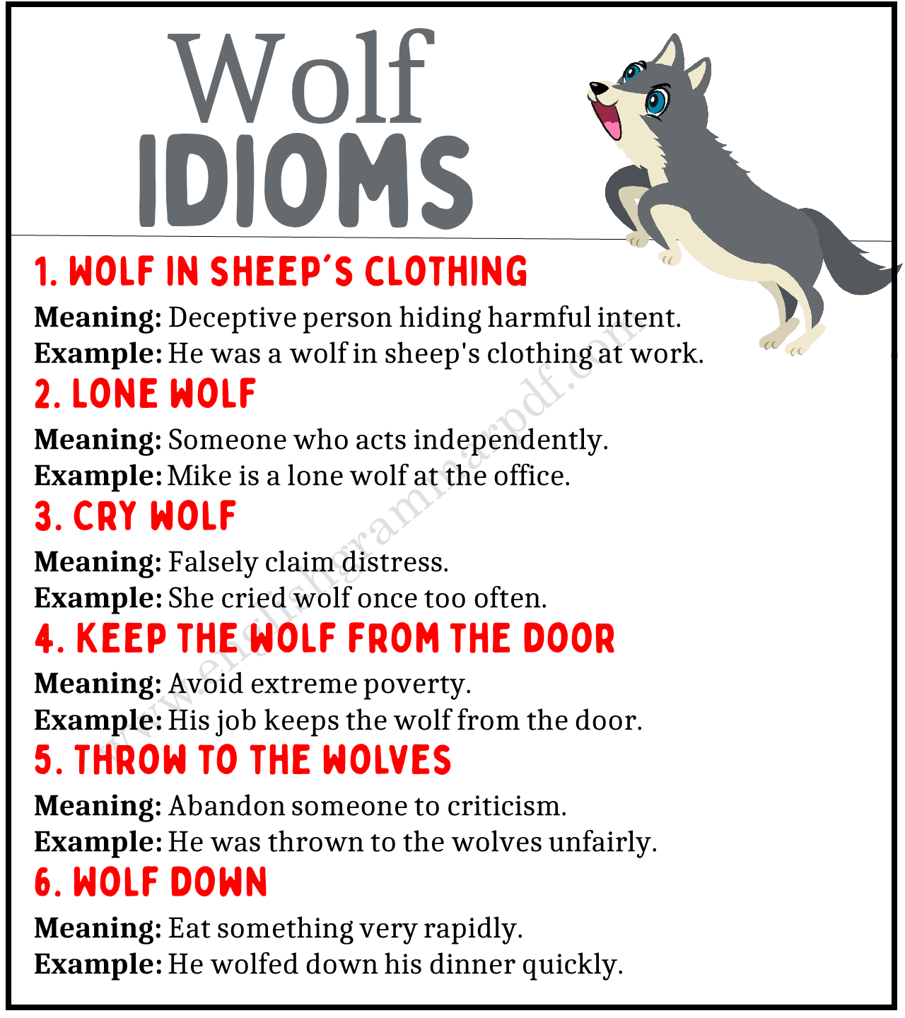 Wolf Idioms