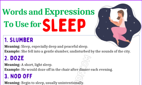 Memorize These 30 Words and Expressions to Use for Sleep