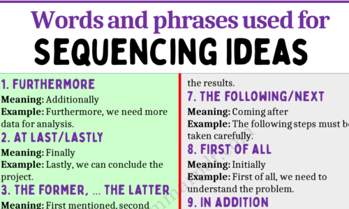 20 Words and Phrases to Use for Sequencing Ideas