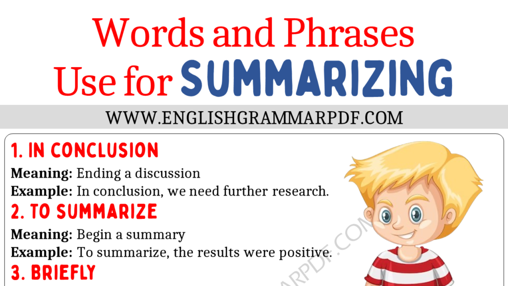 Words and Phrases to Use for Summarizing Copy
