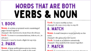 Words that are Both Verbs and Nouns Copy