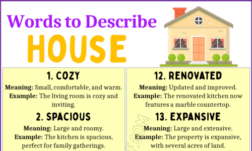 20 Words to Describe a House