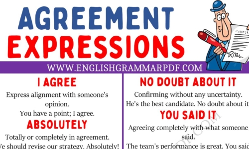 Learn 20 Interesting Agreement Expressions