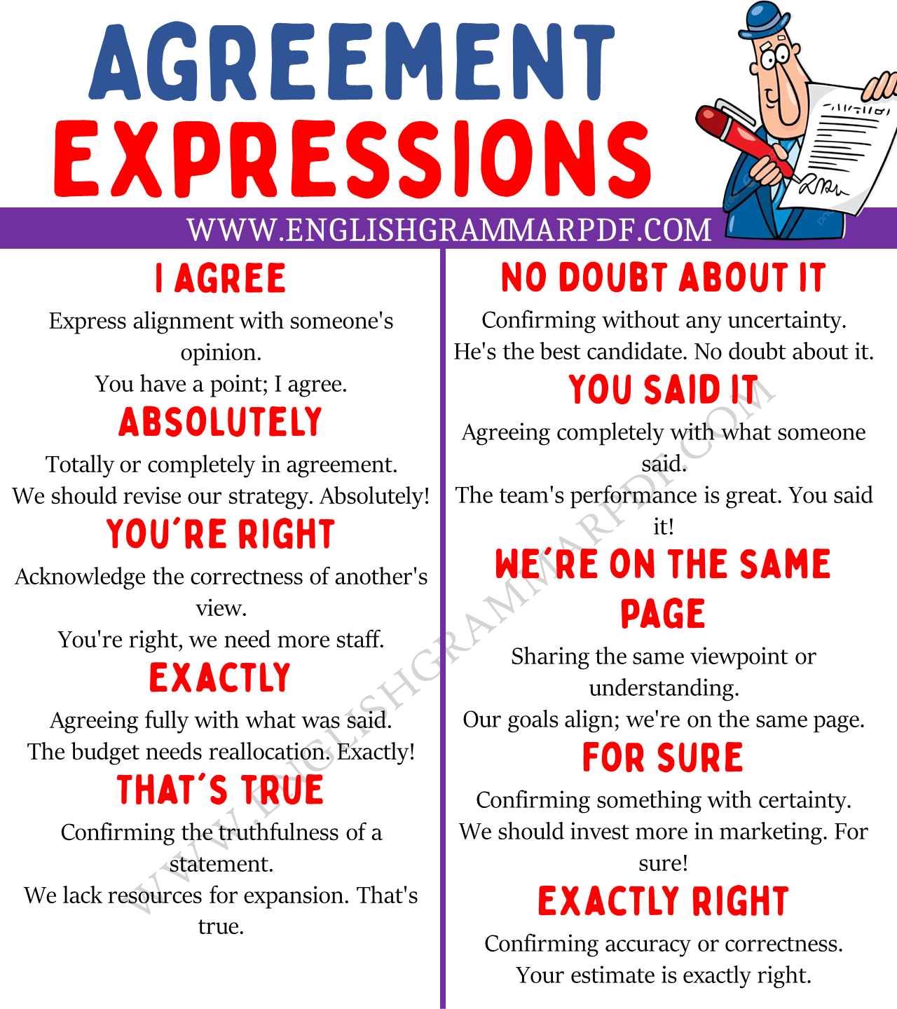 agreement expressions