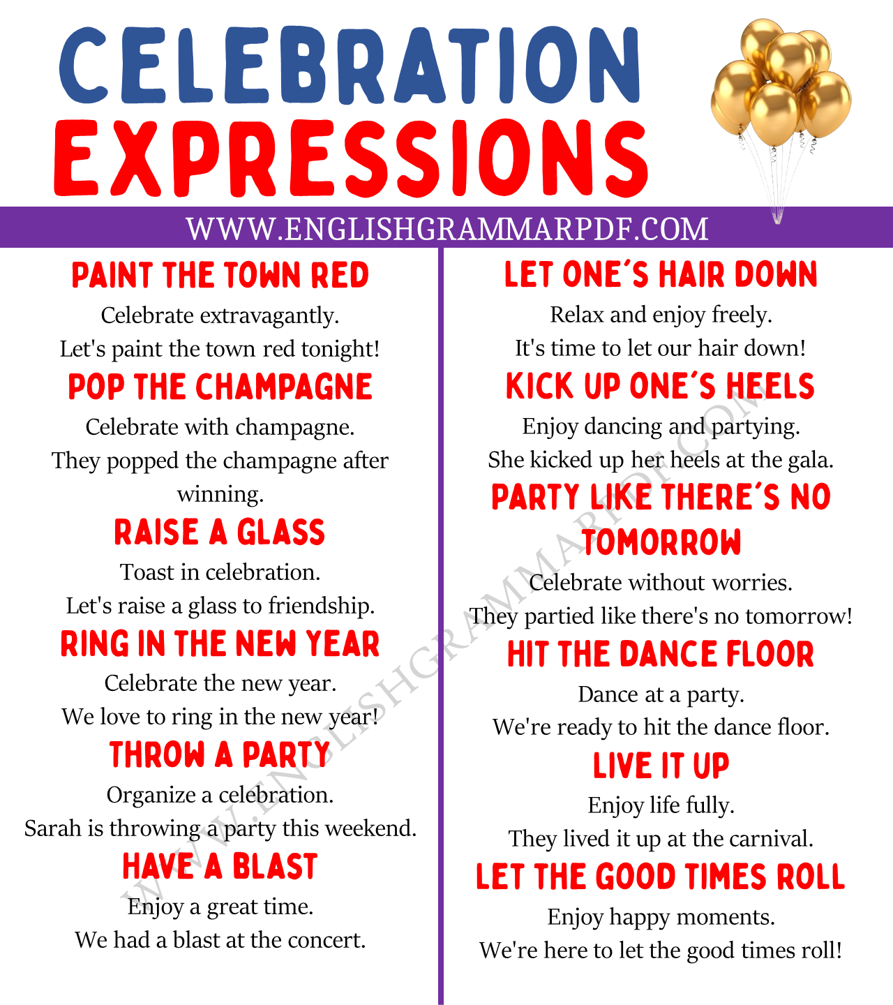 celebration expressions