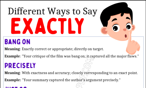 Explore 20 Different Ways to Say “EXACTLY”