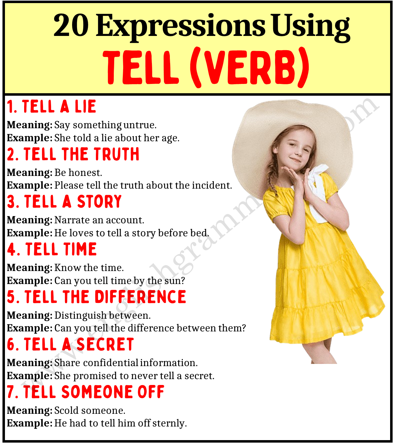 expressions using the verb tell