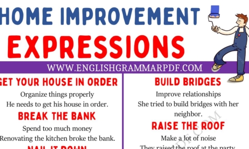 Explore 20 Home Improvement Expressions in English