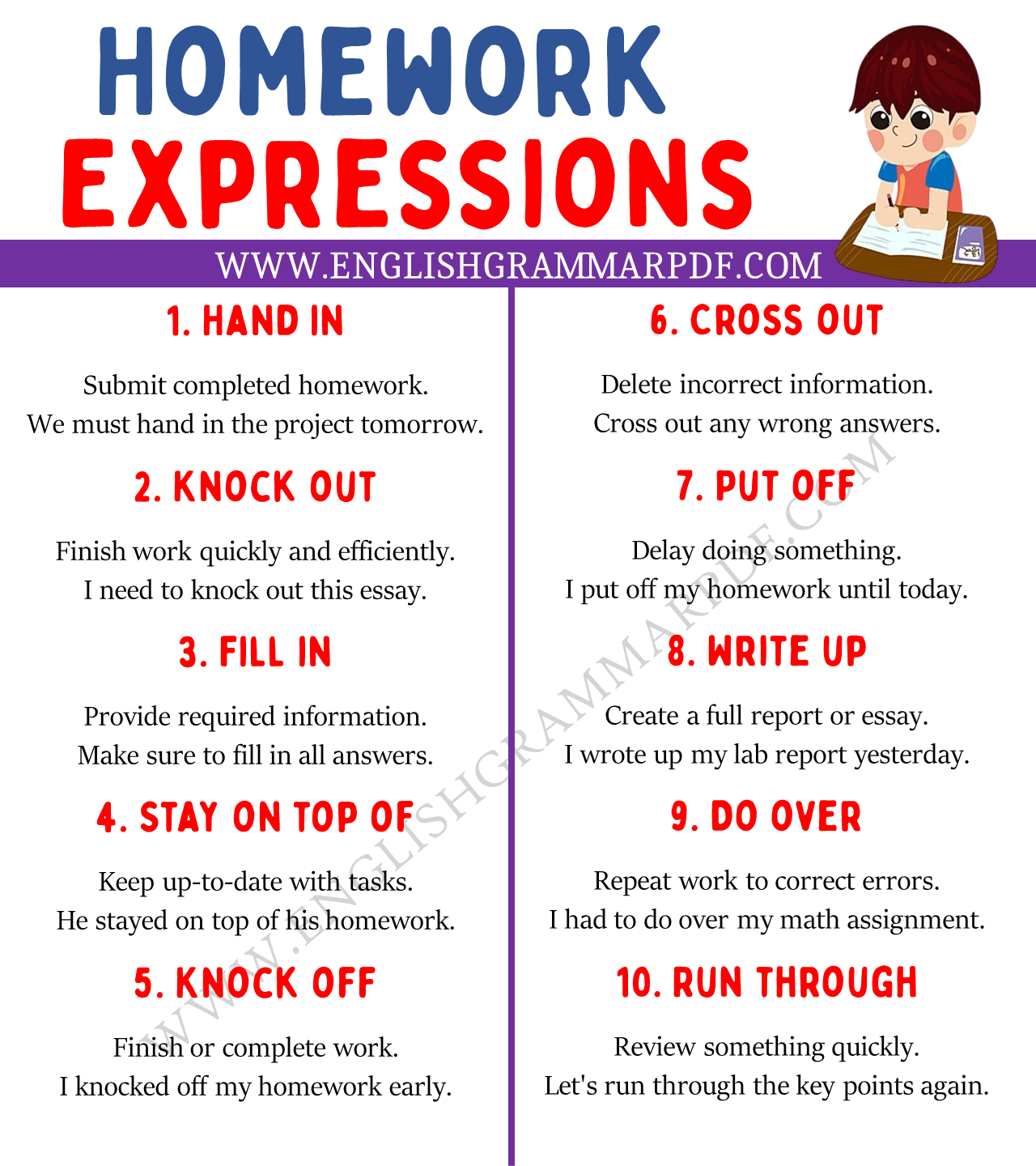 homework expressions