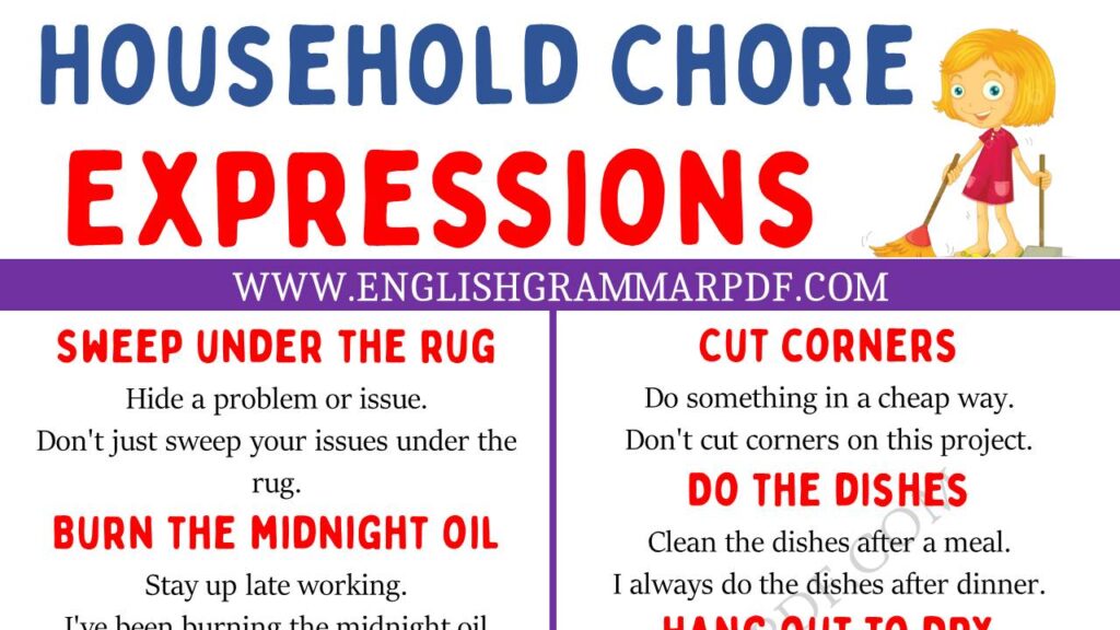 household chore expressions