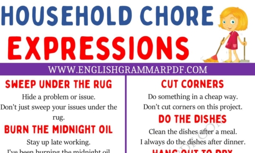 Explore 20 Household Chore Expressions in English