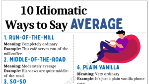 idiomatic ways to say average Copy