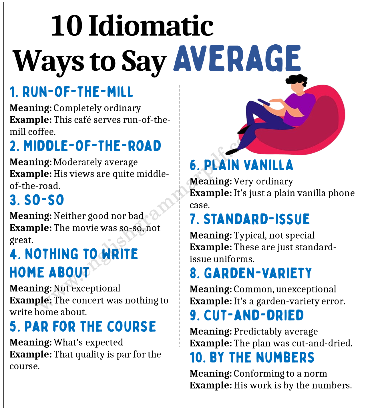idiomatic ways to say average