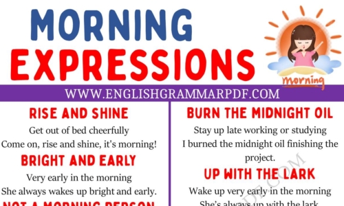 Learn 20 Interesting Morning Expressions