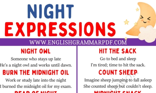 Learn 20 Interesting Night Expressions