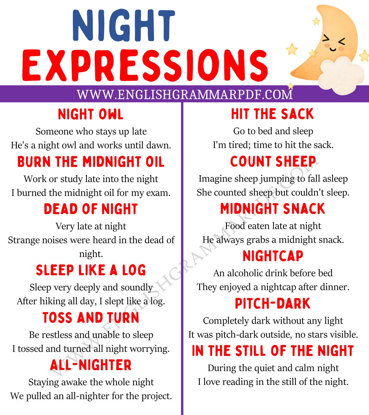 night expressions