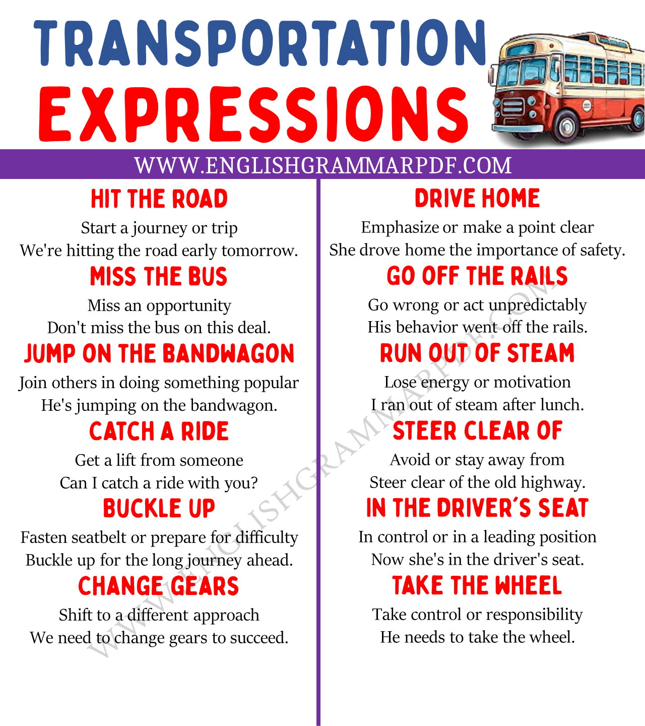 transportation expressions