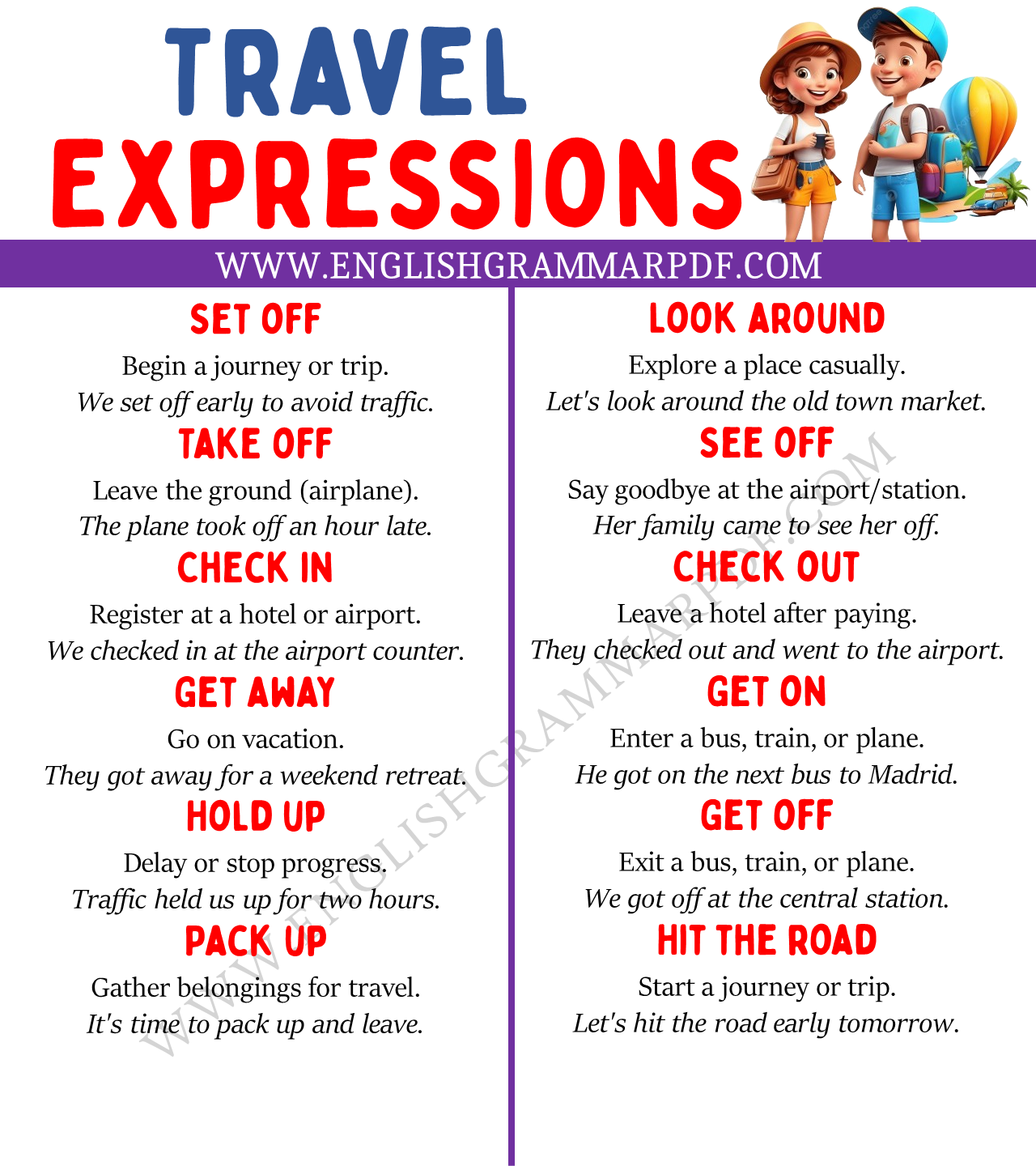 travel expressions