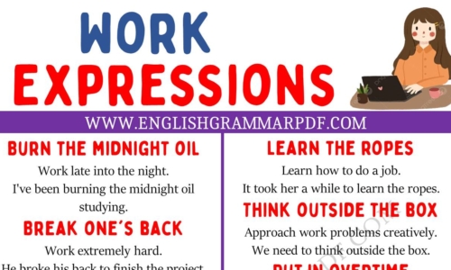 Learn 20 Interesting Work Expressions